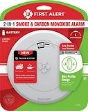 Smoke and Carbon Monoxide Alarm, Slim Profile, Battery Operated, Dual Sensor Safety Device