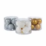 Shatterproof Ornaments, Silver & Gold Glitter Assortment, 3.15-In., 8-Ct.