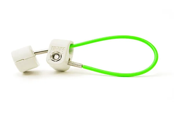 Cable Mgmt 6" Green Cable Tether w/key, Pack of 12