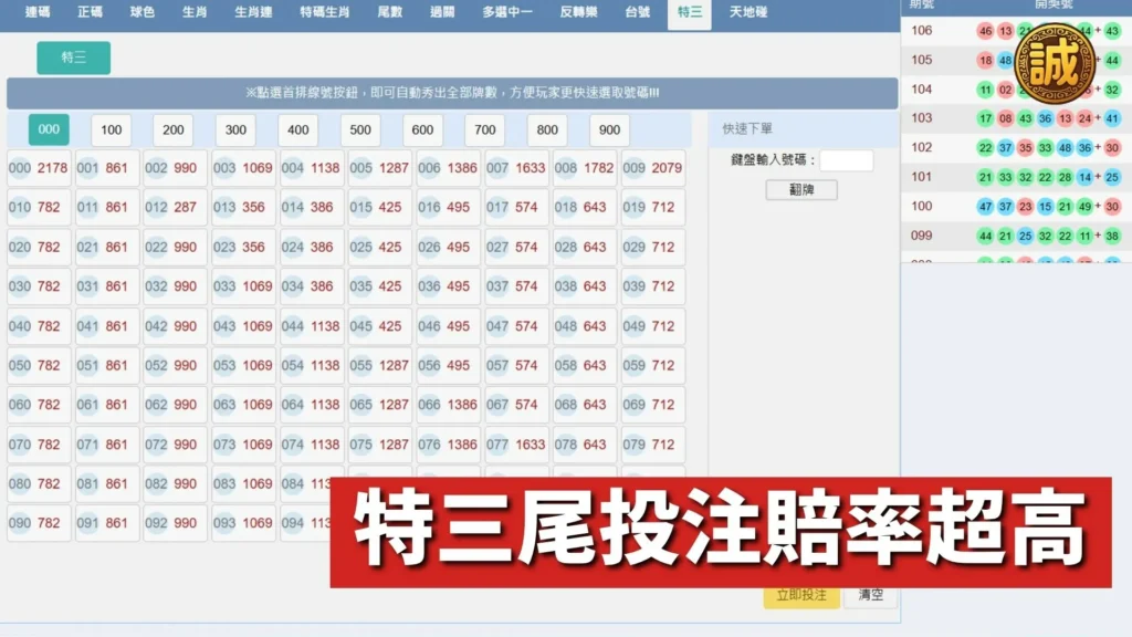 六合彩台號