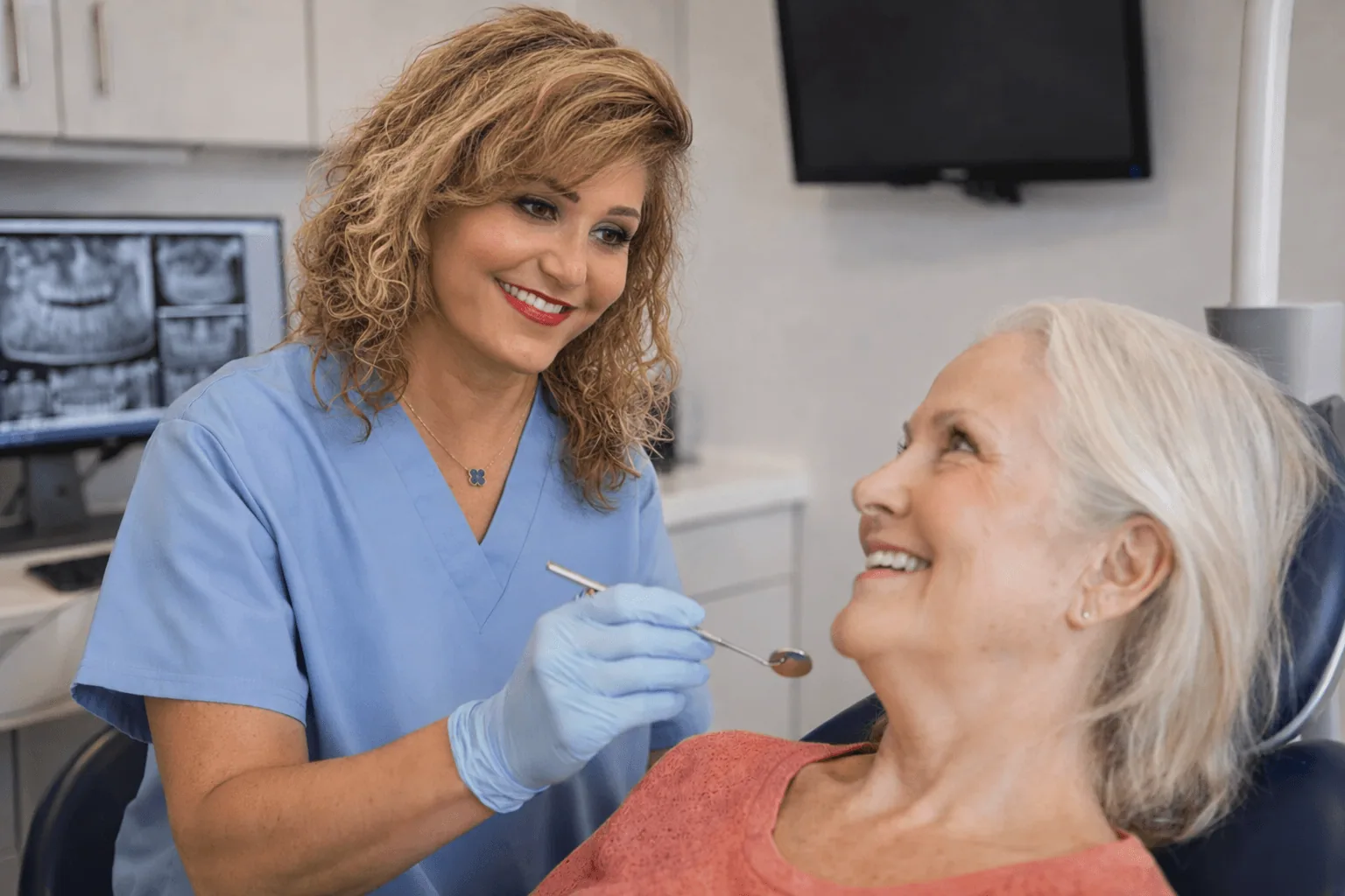 Dr. Nazita Gaff, DMD, treating a patient at Laguna Heights Dental in Laguna Niguel CA