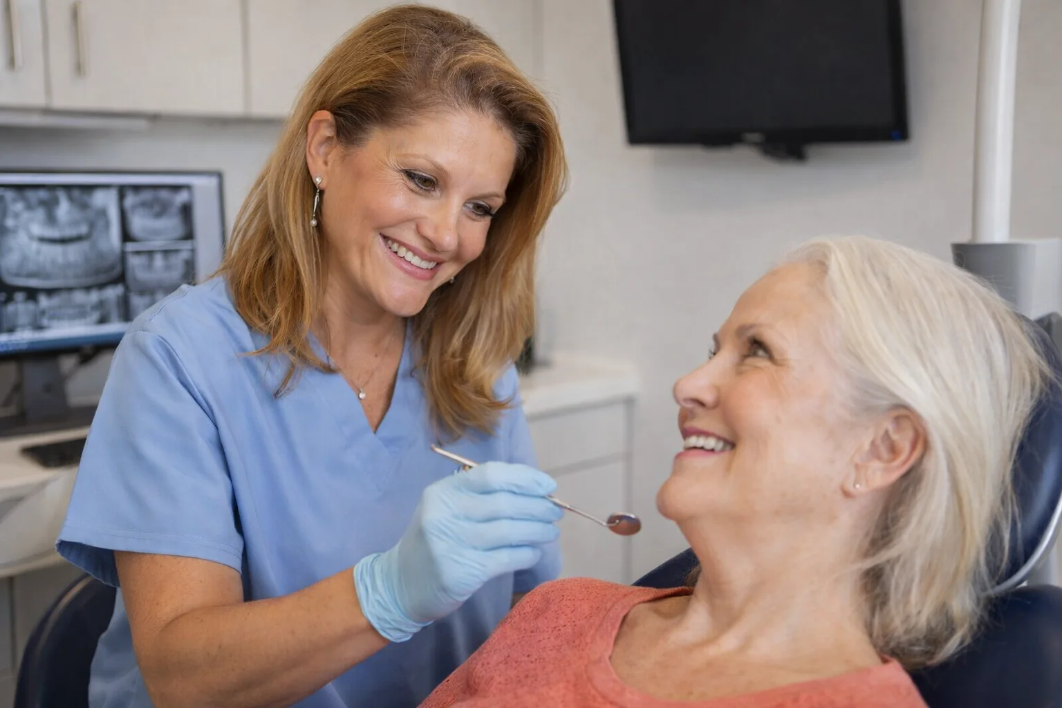 Dr. Nazita Gaff, DMD, treating a patient at Laguna Heights Dental in Laguna Niguel CA