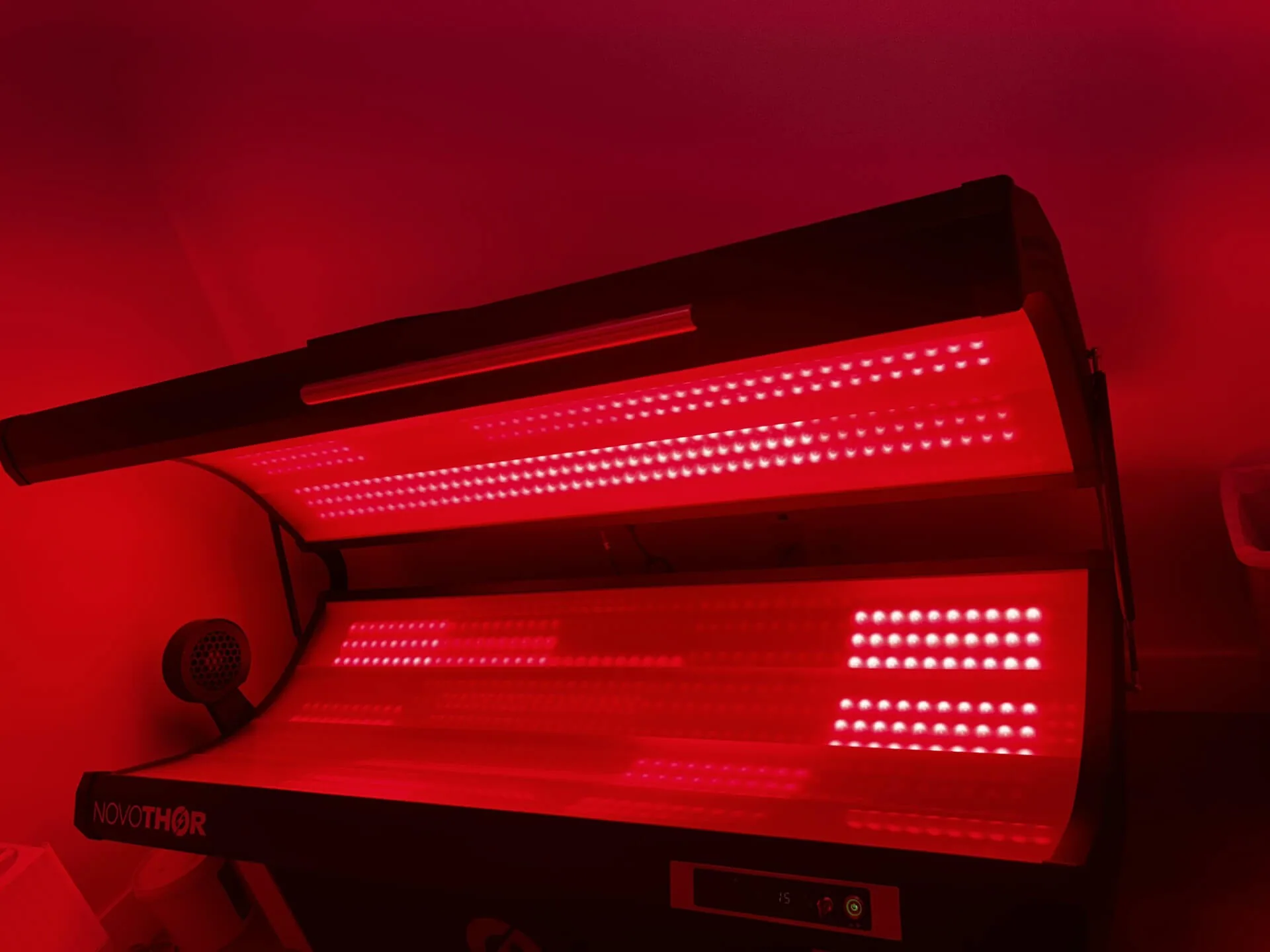 The NovoTHOR red light therapy bed in use at Laguna Heights Dental