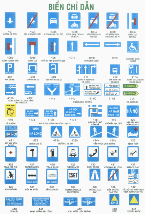 Biển báo giao thông:
\