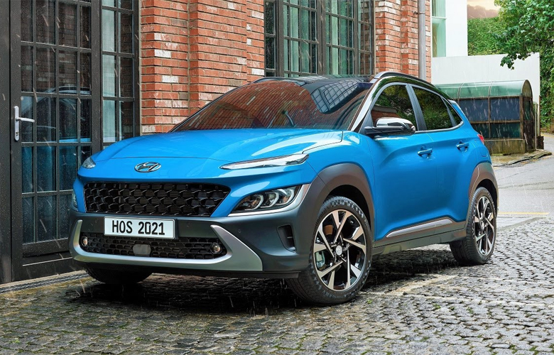 Tổng thể đầu xe Hyundai Kona 2022 khi nhìn ngang