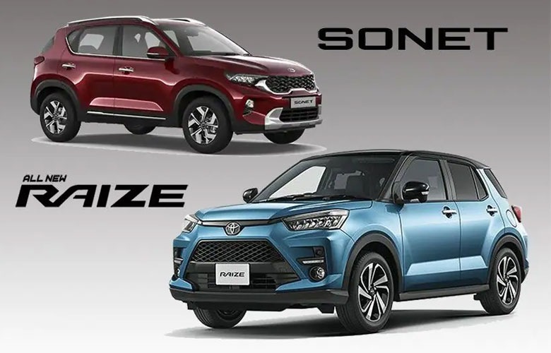 So sánh ngoại thất Toyota Raize và Kia Sonet