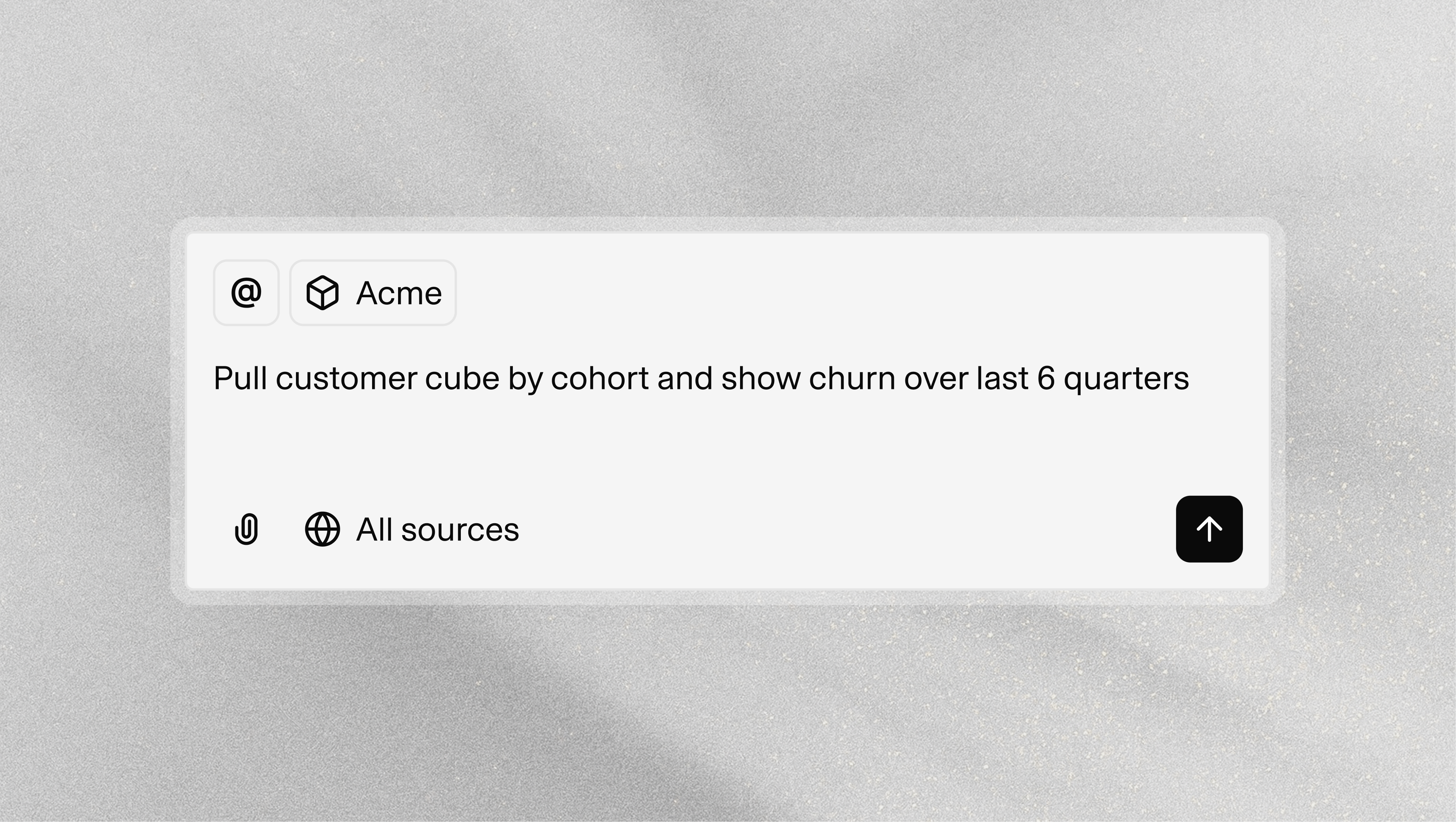 Example of F2 chatbot request to pull customer data and provide financial metrics