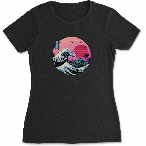 Женская футболка Большая волна в Канагаве