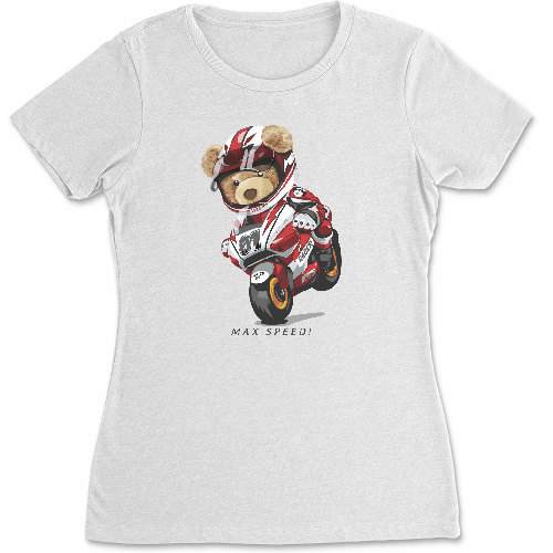 Женская футболка Ведмедик - Мотогонщик