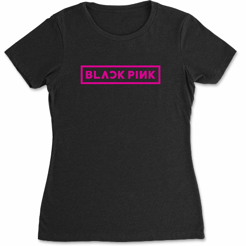 Женская футболка black pink кислотно рожевий