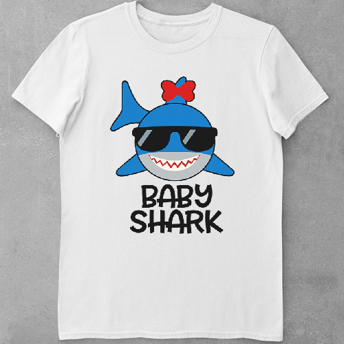 Дитяча футболка для дівчаток Baby Shark Girl Акула в очках