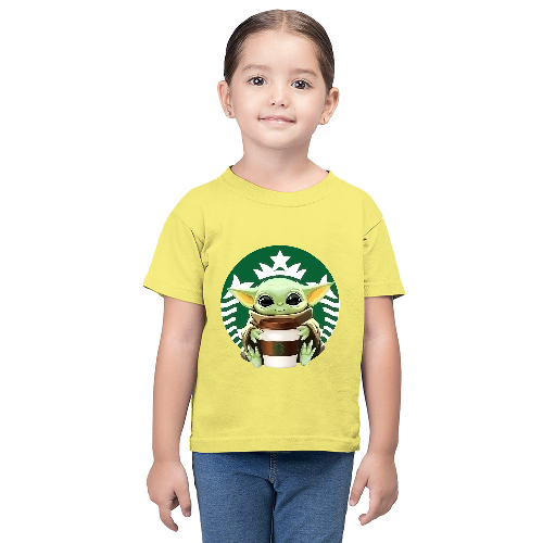 Дитяча футболка для дівчаток baby yoda starbucks