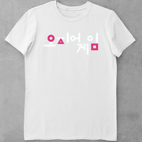 Дитяча футболка для дівчаток надпись игра в кальмара на корейском