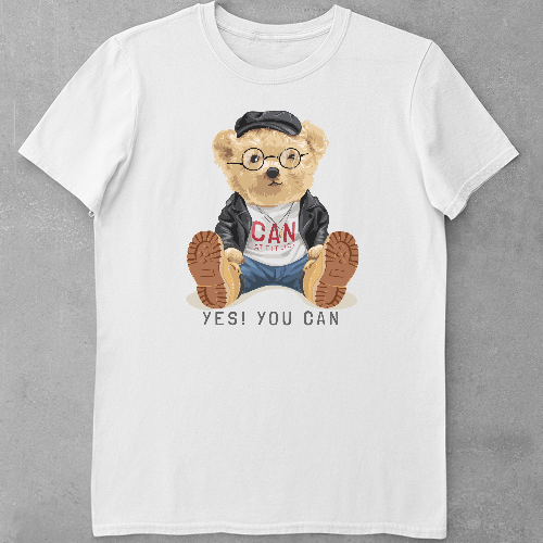 Дитяча футболка для дівчаток Ведмедик - Ти все зможеш!