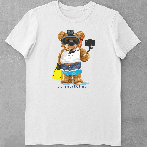 Дитяча футболка для дівчаток Ведмедик - Снорклінг