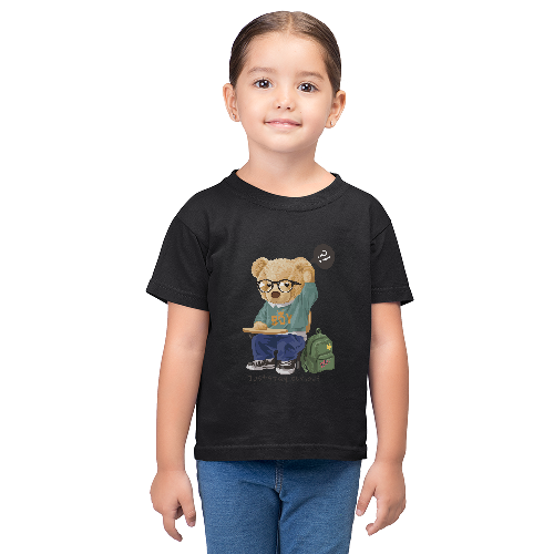 Дитяча футболка для дівчаток Ведмедик - Учень