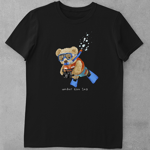 Дитяча футболка для дівчаток Ведмедик - Дайвер