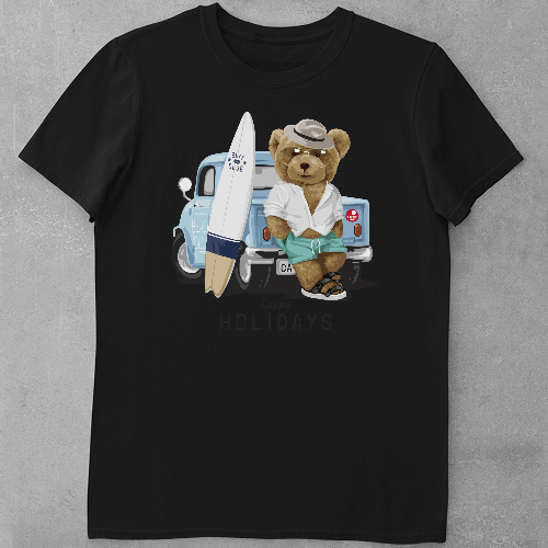 Дитяча футболка для дівчаток Ведмедик - На відпочинку