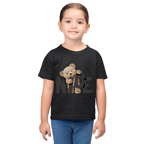 Дитяча футболка для дівчаток Ведмедик - Радий зустрічі