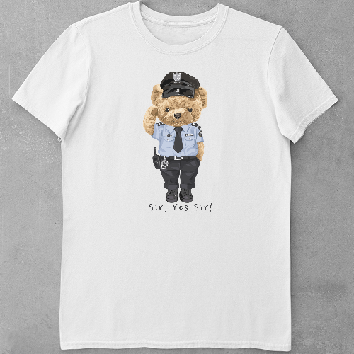 Дитяча футболка для дівчаток Ведмедик - Поліцейський