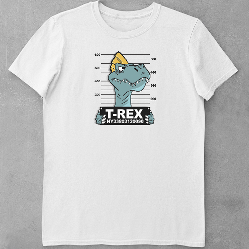 Дитяча футболка для дівчаток T Rex at the police station