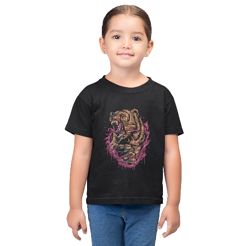 Дитяча футболка для дівчаток Ревучий ведмідь