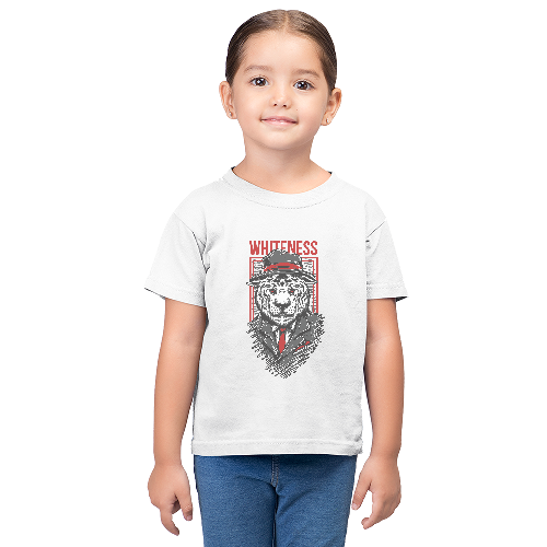 Дитяча футболка для дівчаток Білий тигр п'ятдесятих