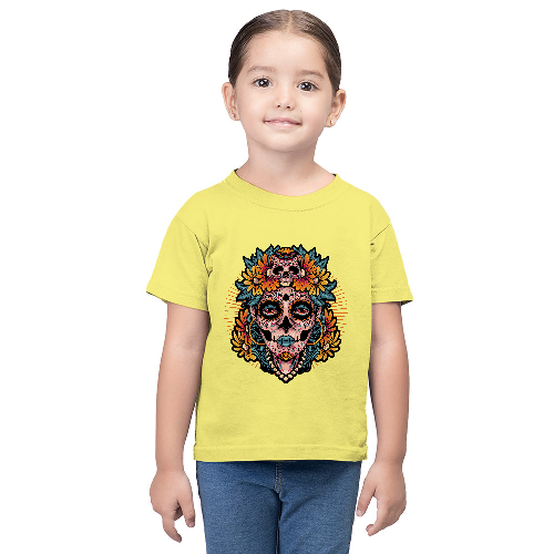 Дитяча футболка для дівчаток dia de los muertos портрет