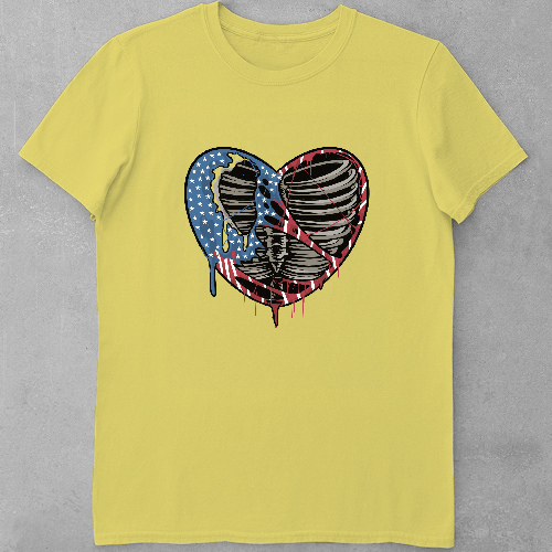 Дитяча футболка для дівчаток a torn heart with the colors of the united states flag