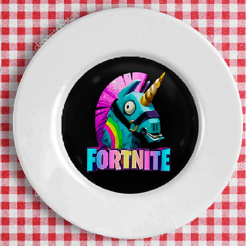 Тарелка с рисунком Fortnite Unicorn