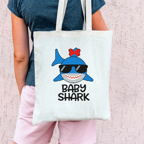 Эко сумка Baby Shark Girl Акула в очках