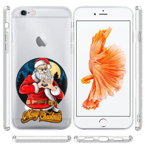 Чехол Boxface iPhone 6 Cool Santa and heart