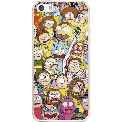 Чехол BoxFace iPhone 5 5S 5SE Rick and Morty все герои