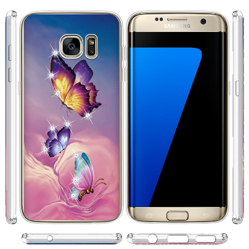 Чехол BoxFace Samsung G935 Galaxy S7 Edge Бабочки со стразами