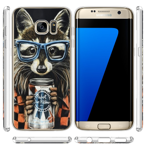 Чехол BoxFace Samsung G935 Galaxy S7 Edge Енот с банкой