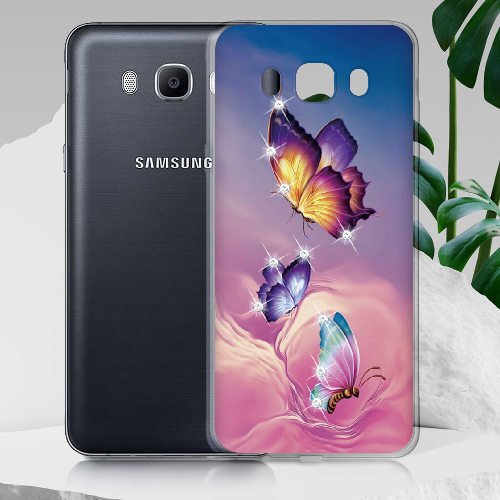 Чехол BoxFace Samsung J710 Galaxy J7 2016 Бабочки со стразами