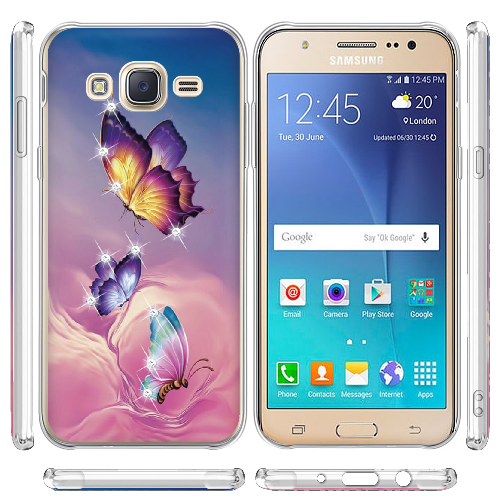 Чехол BoxFace Samsung J500H Galaxy J5 Бабочки со стразами