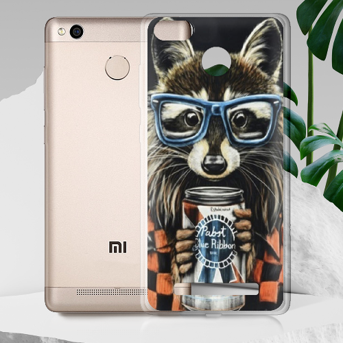 Чехол Boxface Xiaomi Redmi 3s / 3x Енот с банкой