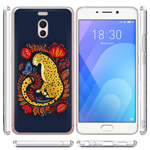 Чехол Boxface Meizu M6 Note Petrykivka Leopard