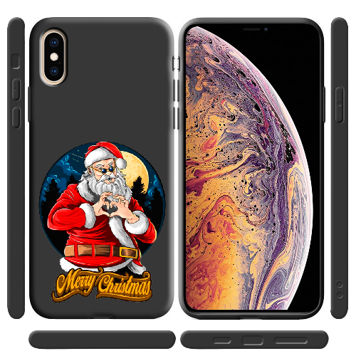 Чехол BoxFace iPhone X Cool Santa and heart