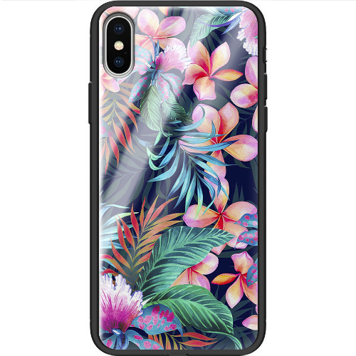 Чехол BoxFace iPhone X flowers in the tropics