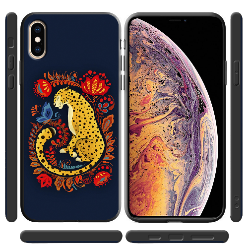 Чехол BoxFace iPhone X Petrykivka Leopard