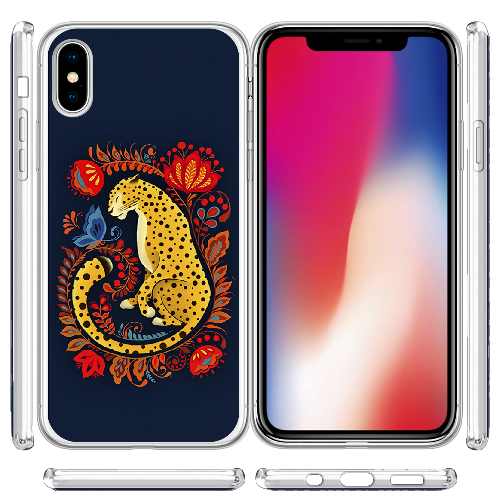 Чехол BoxFace iPhone X Petrykivka Leopard