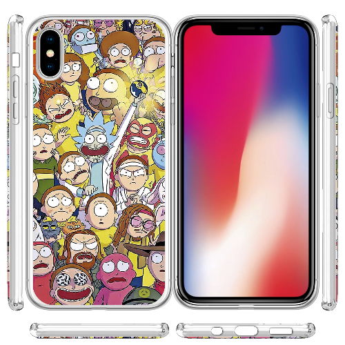 Чехол BoxFace iPhone X Rick and Morty все герои