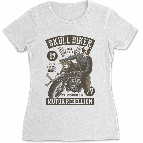 Женская футболка Skull Biker