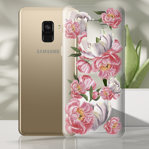 Чехол Boxface Samsung A530 Galaxy A8 2018 Акварельные Пионы