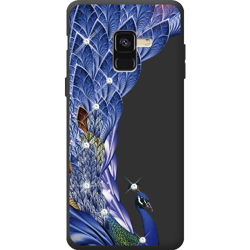 Чехол Boxface Samsung A530 Galaxy A8 2018 Павлин со стразами