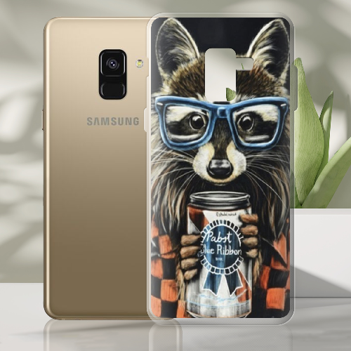 Чехол Boxface Samsung A530 Galaxy A8 2018 Енот с банкой