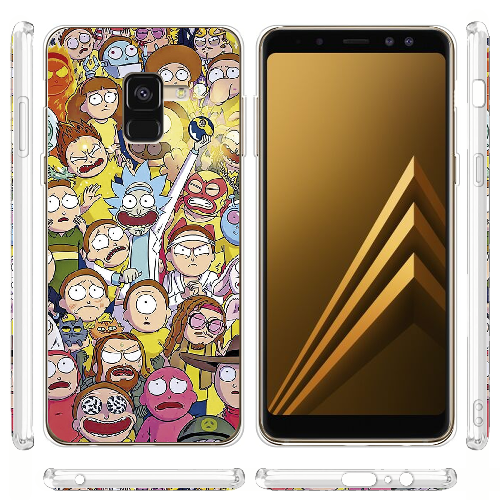 Чехол Boxface Samsung A530 Galaxy A8 2018 Rick and Morty все герои