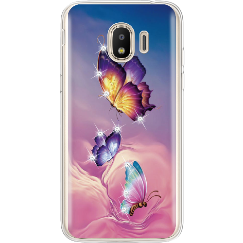 Чехол BoxFace Samsung J250 Galaxy J2 2018 Бабочки со стразами